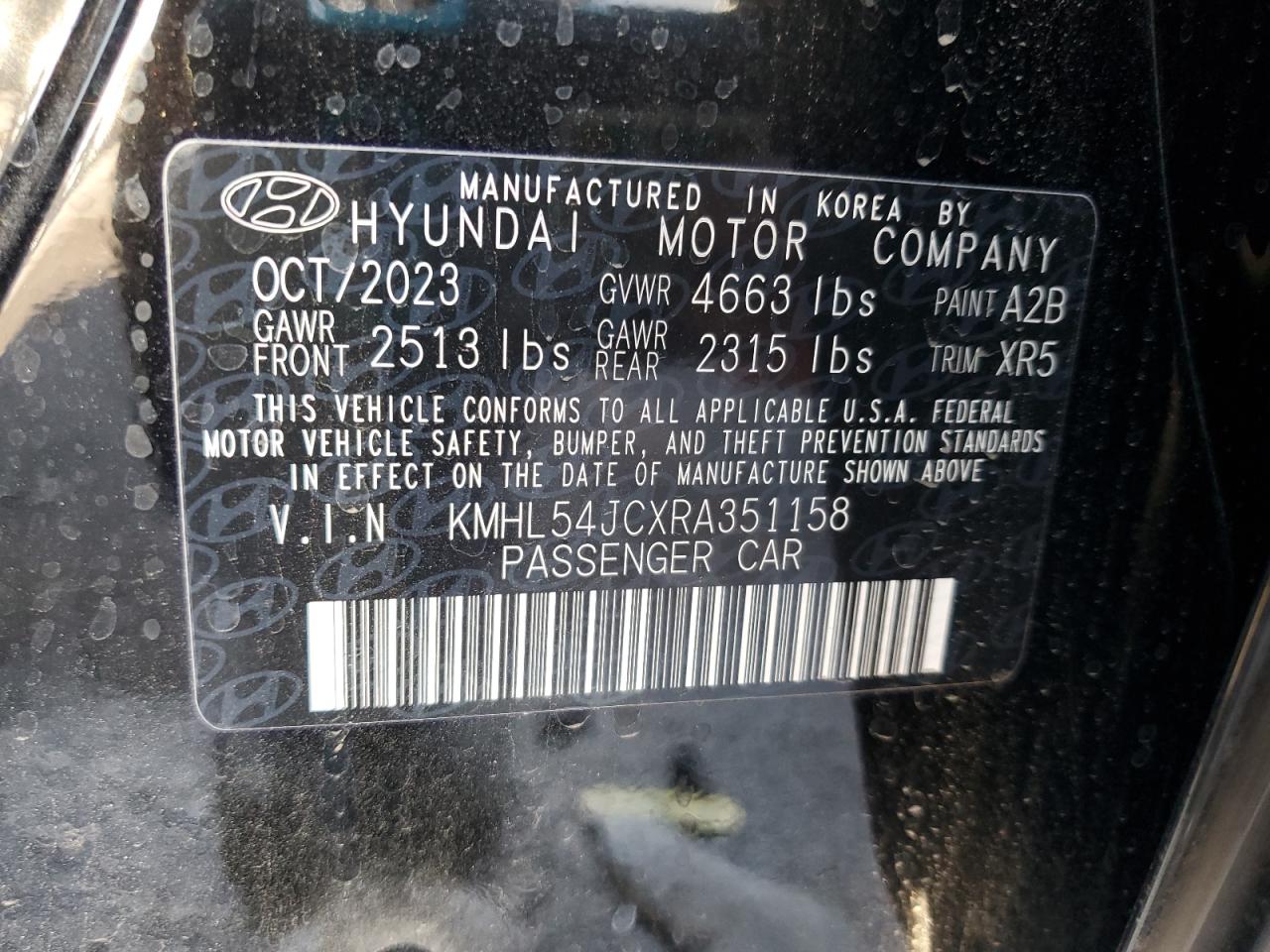 2024 HYUNDAI SONATA N LINE VIN:KMHL54JCXRA351158