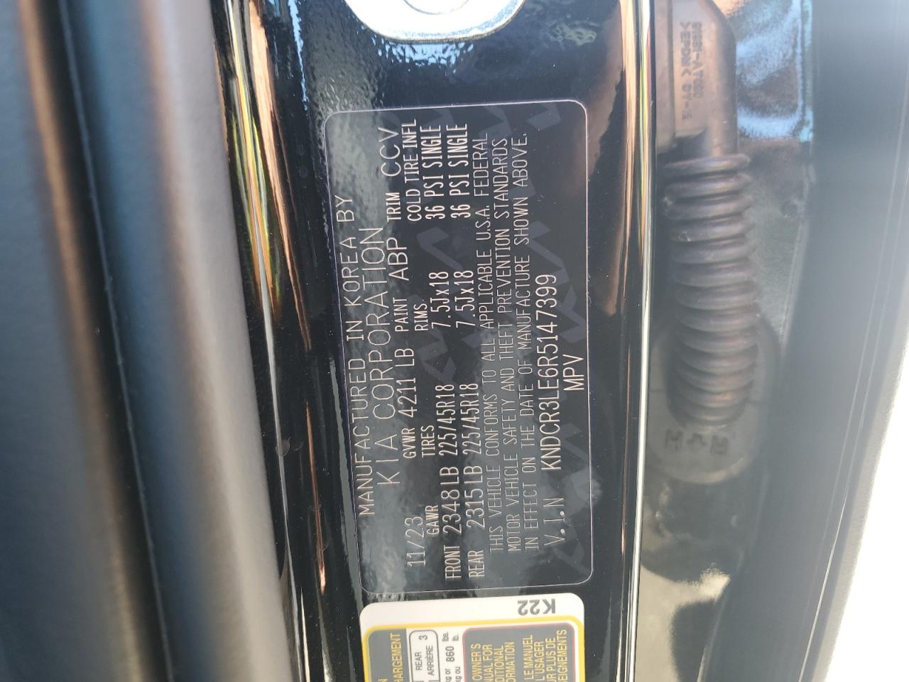 2024 KIA NIRO EX VIN:KNDCR3LE6R5147399