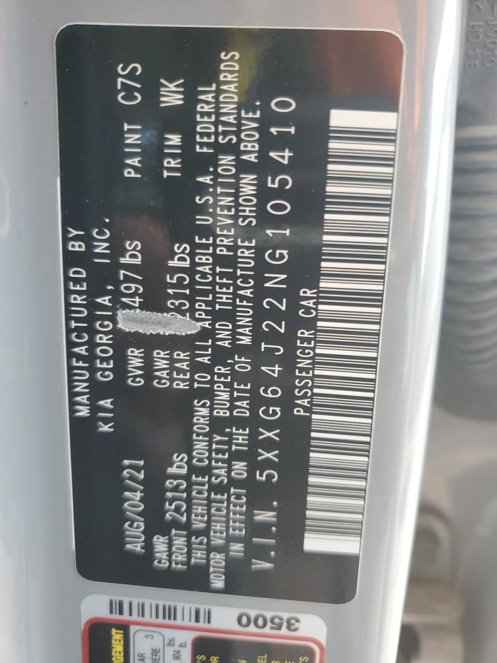 2022 KIA K5 GT LINE VIN:5XXG64J22NG105410