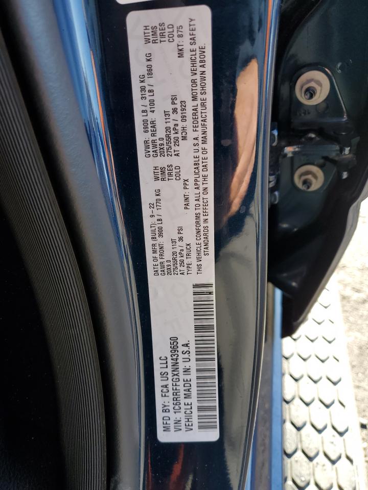 2022 RAM 1500 BIG HORN/LONE STAR VIN:1C6RRFFGXNN439650