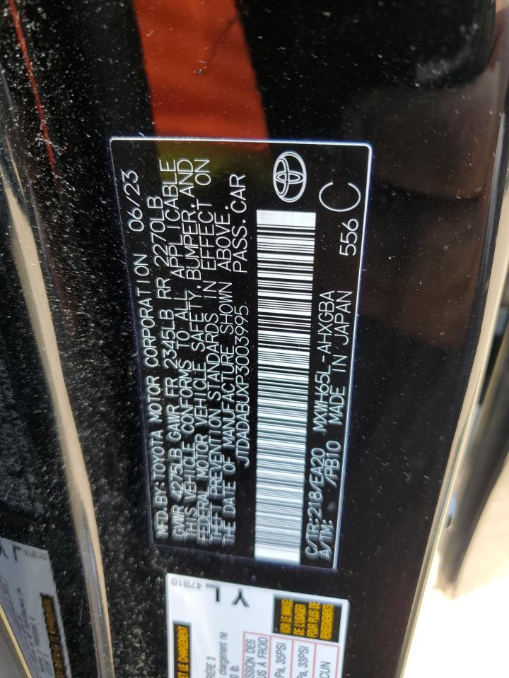 2023 TOYOTA PRIUS LE VIN:JTDADABUXP3003995