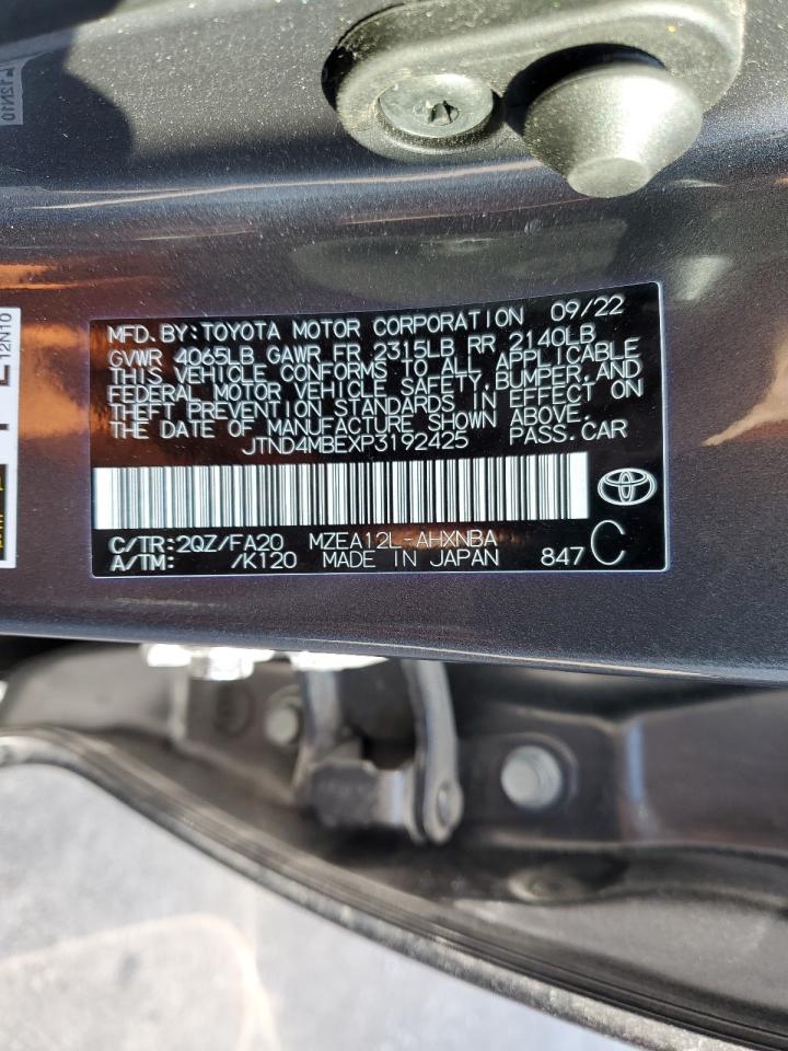 2023 TOYOTA COROLLA SE VIN:JTND4MBEXP3192425