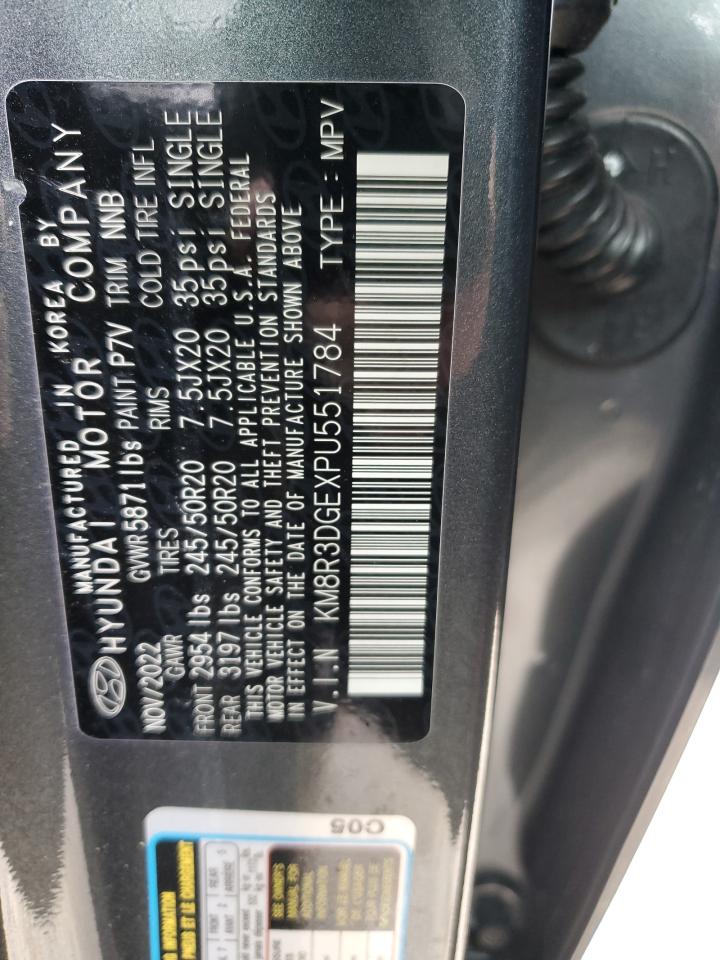 2023 HYUNDAI PALISADE XRT VIN:KM8R3DGEXPU551784