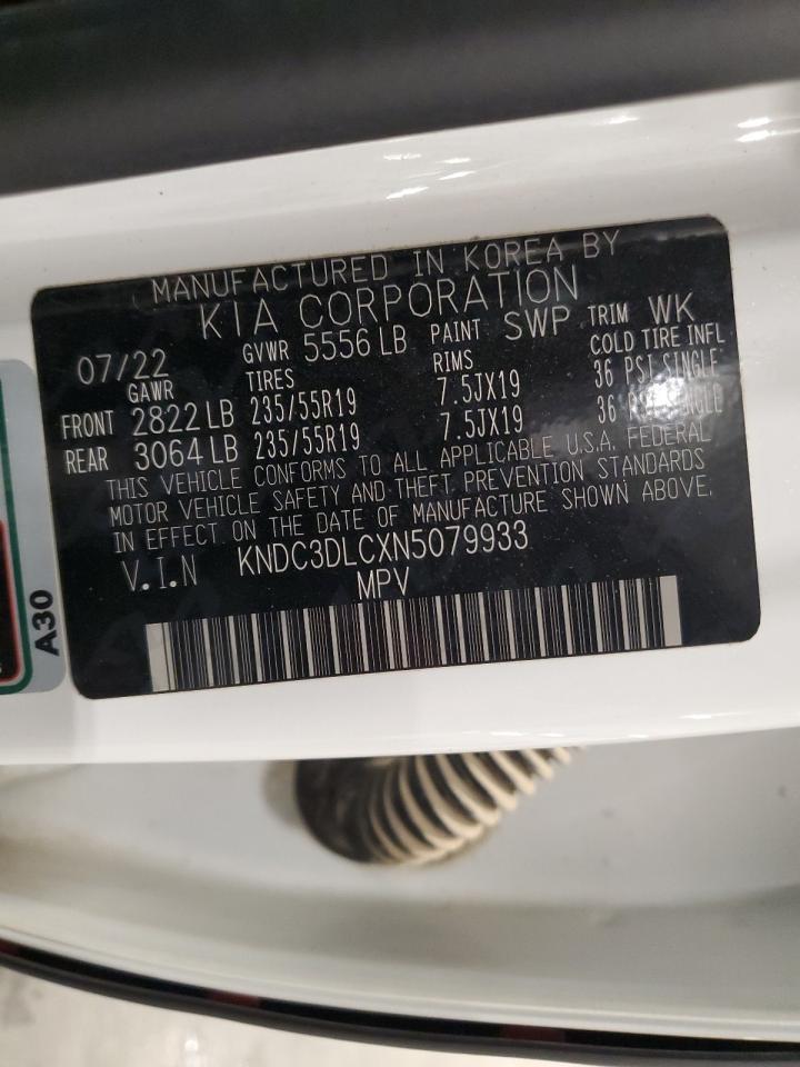 2022 KIA EV6 LIGHT VIN:KNDC3DLCXN5079933