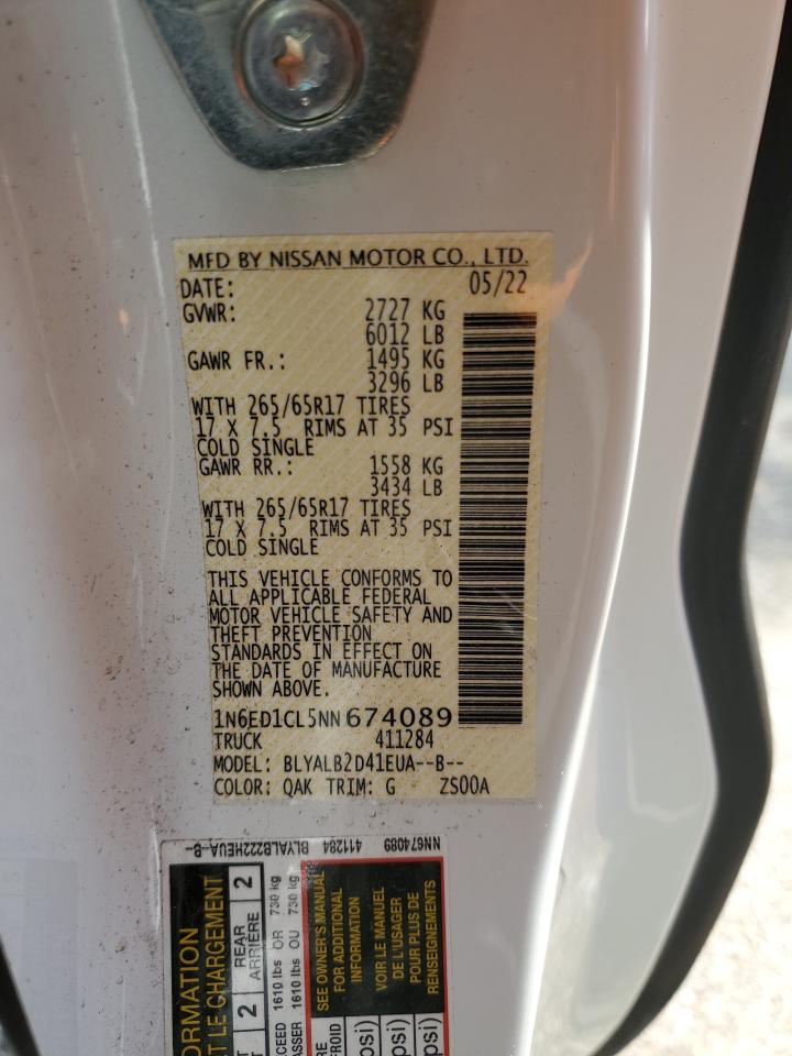 2022 NISSAN FRONTIER S VIN:1N6ED1CL5NN674089 – VIN Public