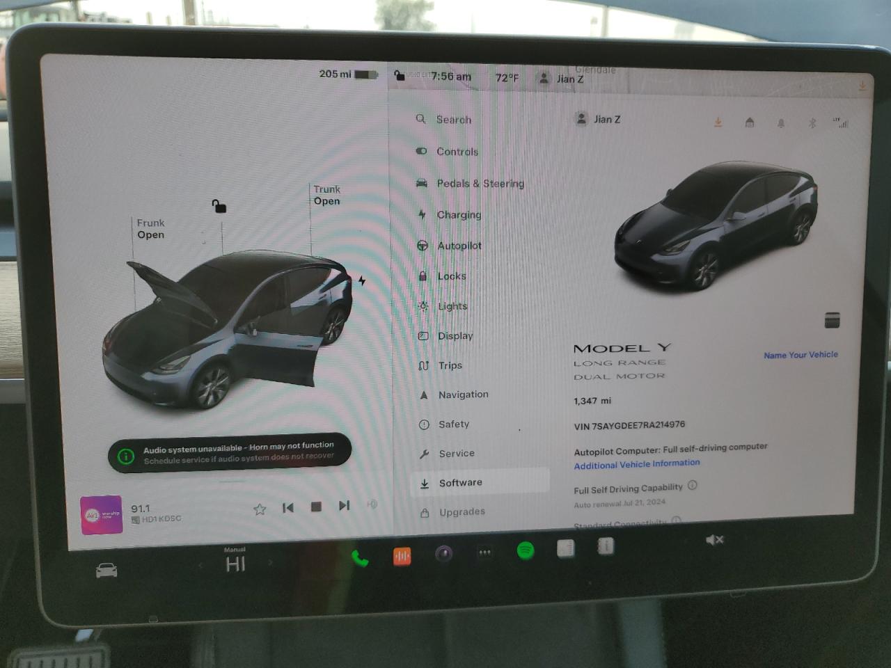 2024 TESLA MODEL Y  VIN:7SAYGDEE7RA214976