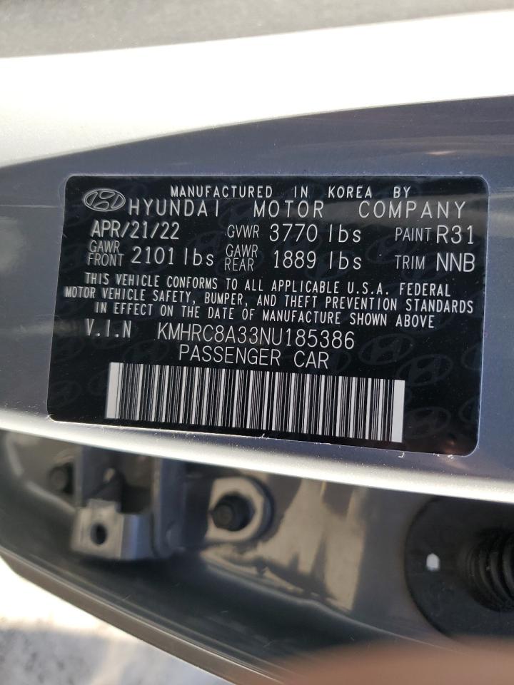 2022 HYUNDAI VENUE SEL VIN:KMHRC8A33NU185386