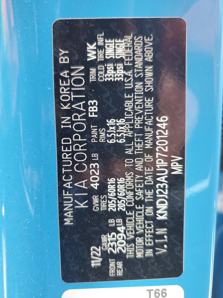 2023 KIA SOUL LX VIN:KNDJ23AU1P7201246