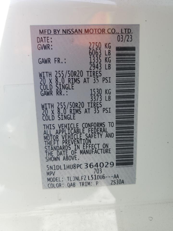 2023 INFINITI QX60 AUTOGRAPH VIN:5N1DL1HU8PC364029