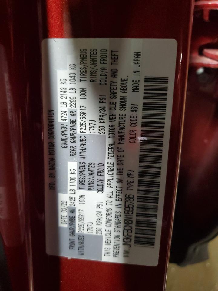 2022 MAZDA CX-5 PREFERRED VIN:JM3KFBCM8N1595786