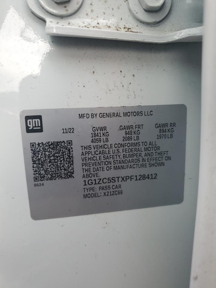 2023 CHEVROLET MALIBU LS VIN:1G1ZC5STXPF128412