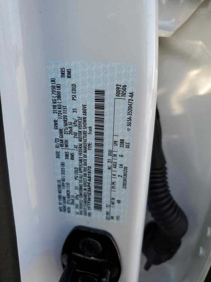 2023 FORD F150 SUPERCREW VIN:1FTFW1E56PFA81970