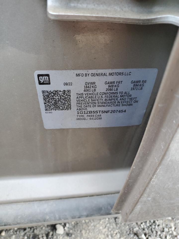 2022 CHEVROLET MALIBU LS VIN:1G1ZB5ST5NF207454