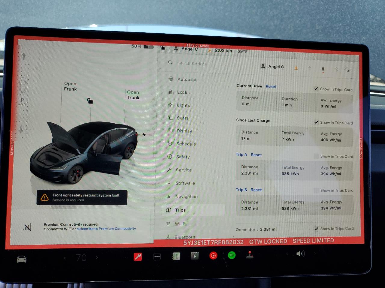 2024 TESLA MODEL 3  VIN:5YJ3E1ET7RF882032