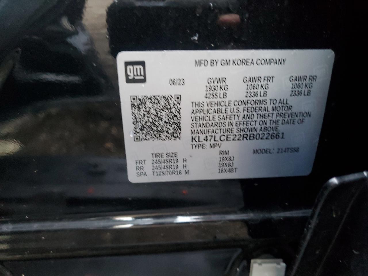 2024 BUICK ENVISTA AVENIR VIN:KL47LCE22RB022661