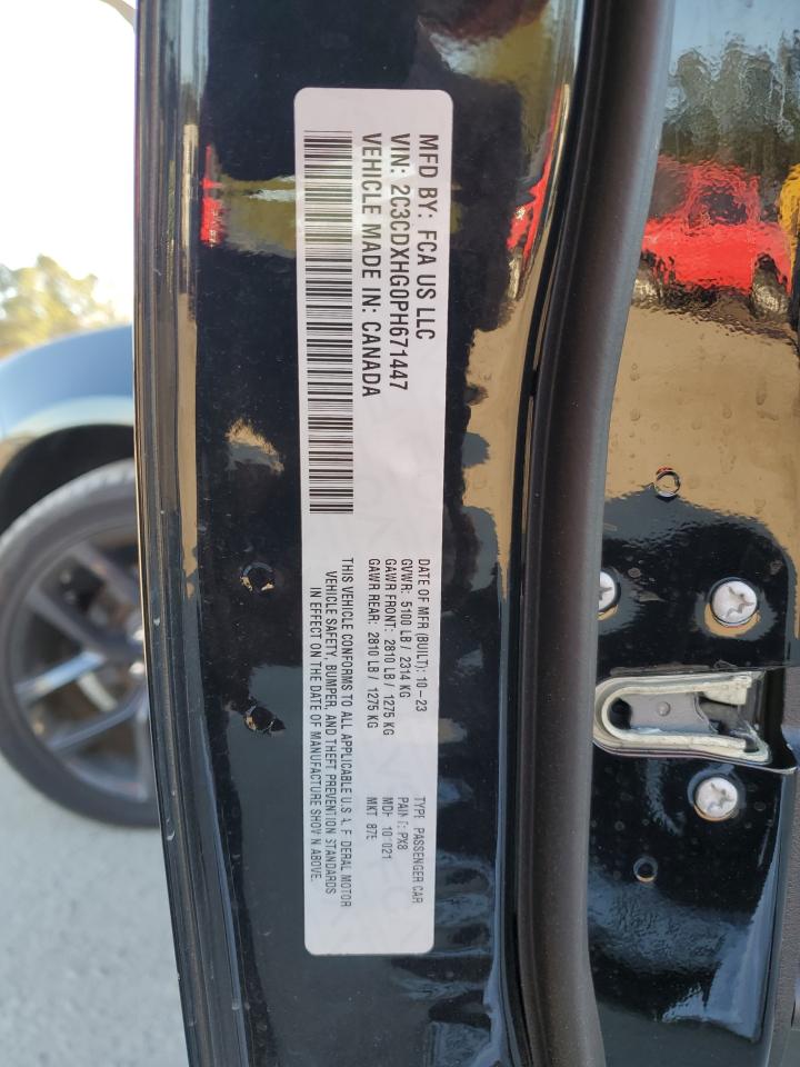 2023 DODGE CHARGER GT VIN:2C3CDXHG0PH671447