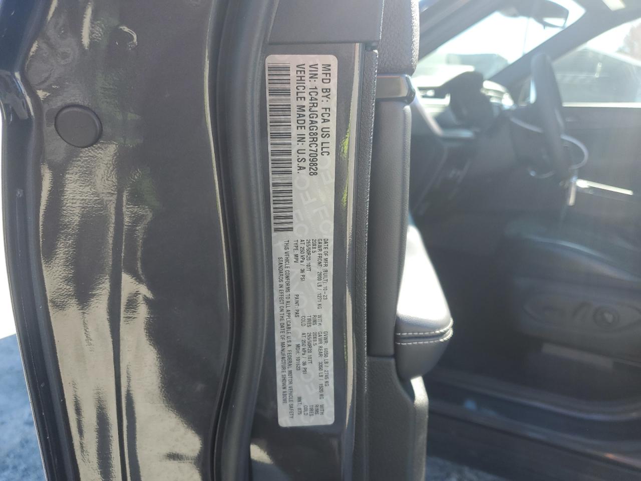 2024 JEEP GRAND CHEROKEE LAREDO VIN:1C4RJGAG8RC709828