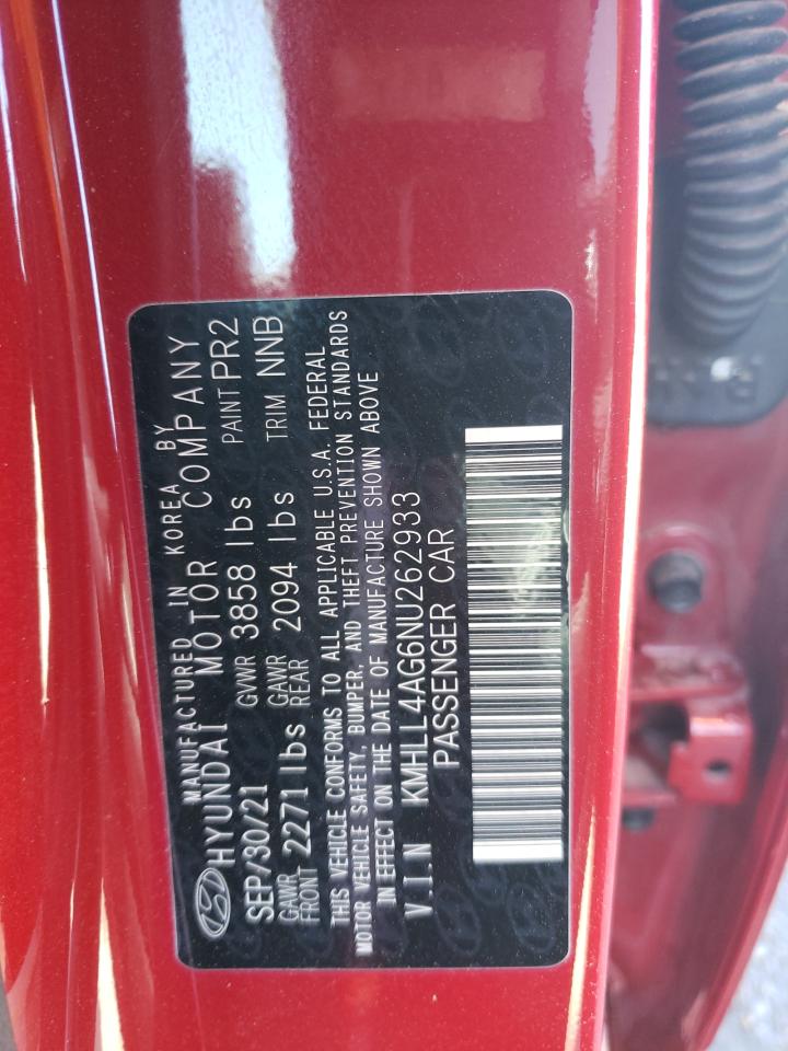 2022 HYUNDAI ELANTRA SE VIN:KMHLL4AG6NU262933