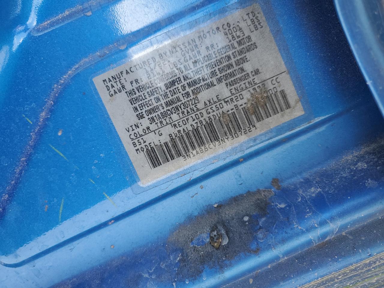 2022 NISSAN SENTRA SV VIN:3N1AB8CV3NY307229