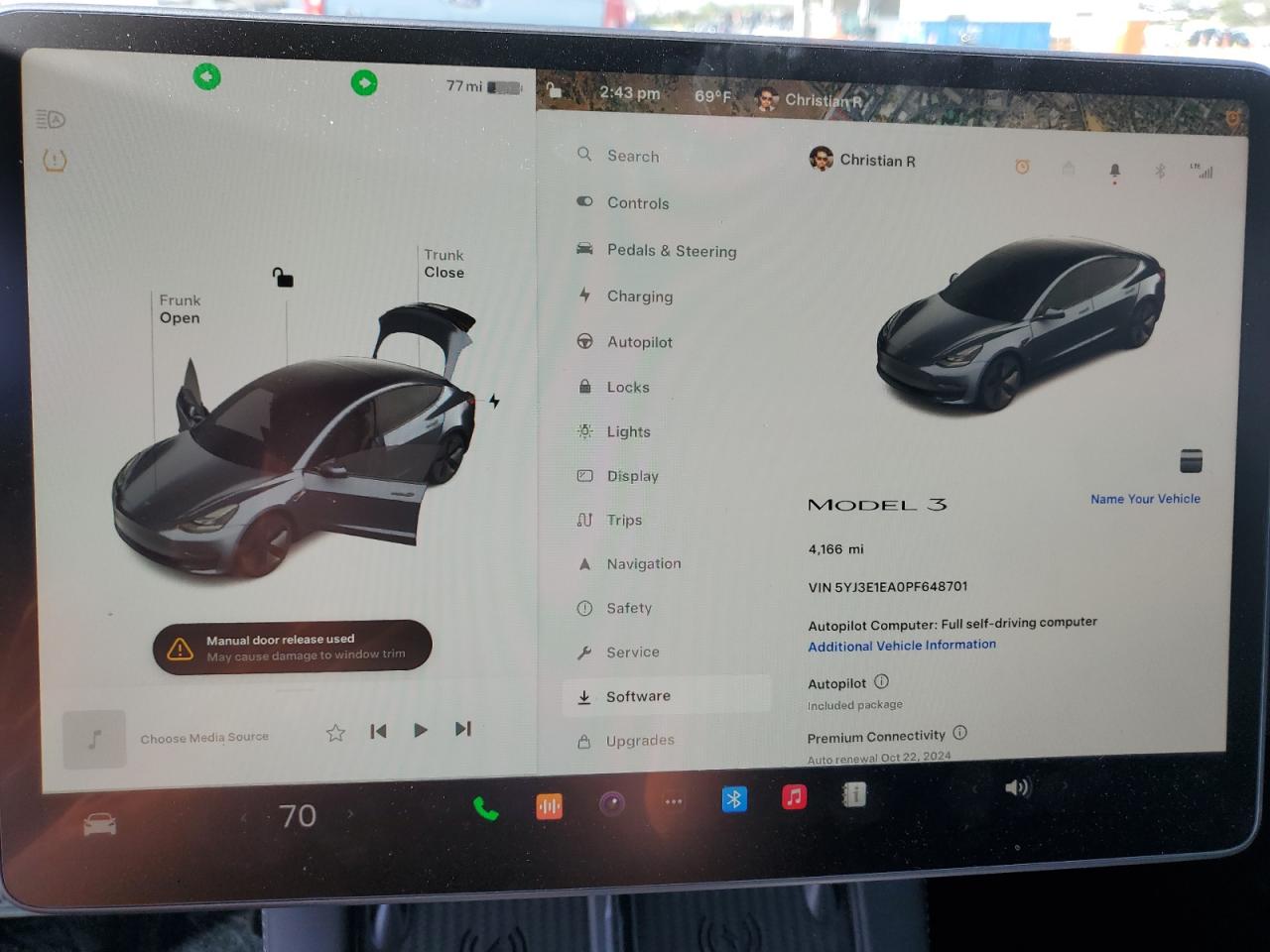 2023 TESLA MODEL 3  VIN:5YJ3E1EA0PF648701