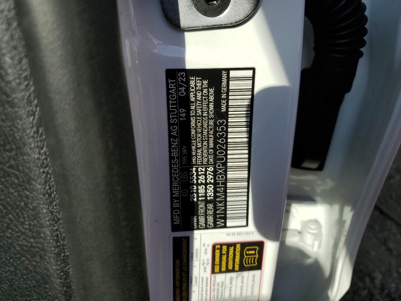 2023 MERCEDES-BENZ GLC 300 4MATIC VIN:W1NKM4HBXPU026353