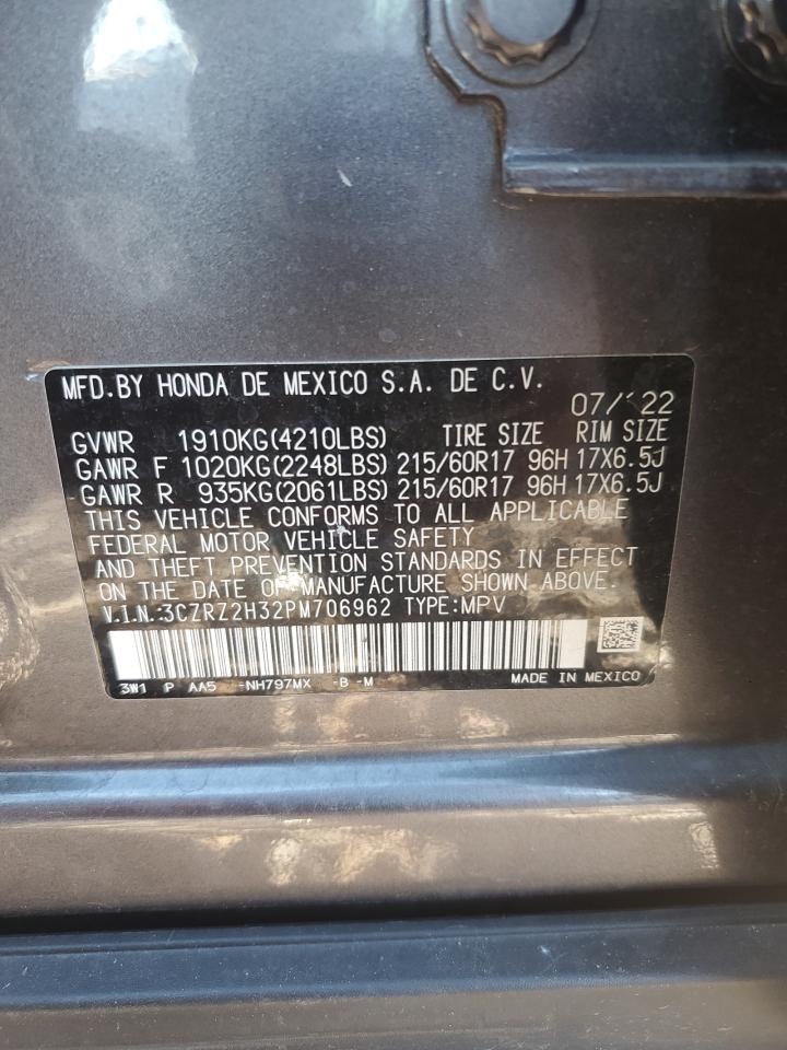 2023 HONDA HR-V LX VIN:3CZRZ2H32PM706962