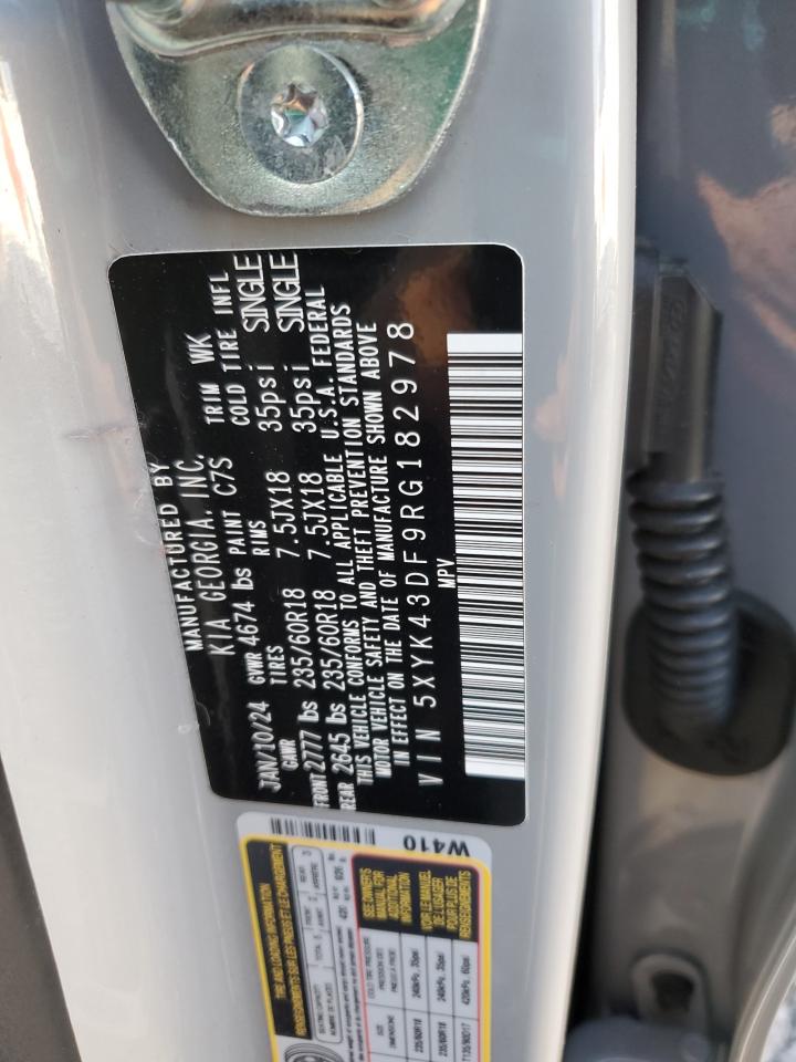2024 KIA SPORTAGE SX VIN:5XYK43DF9RG182978