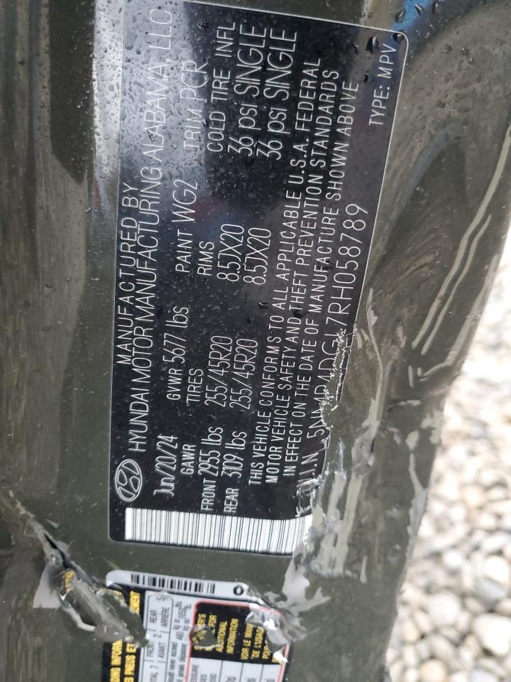 2024 HYUNDAI SANTA FE LIMITED VIN:5NMP4DGL7RH058789