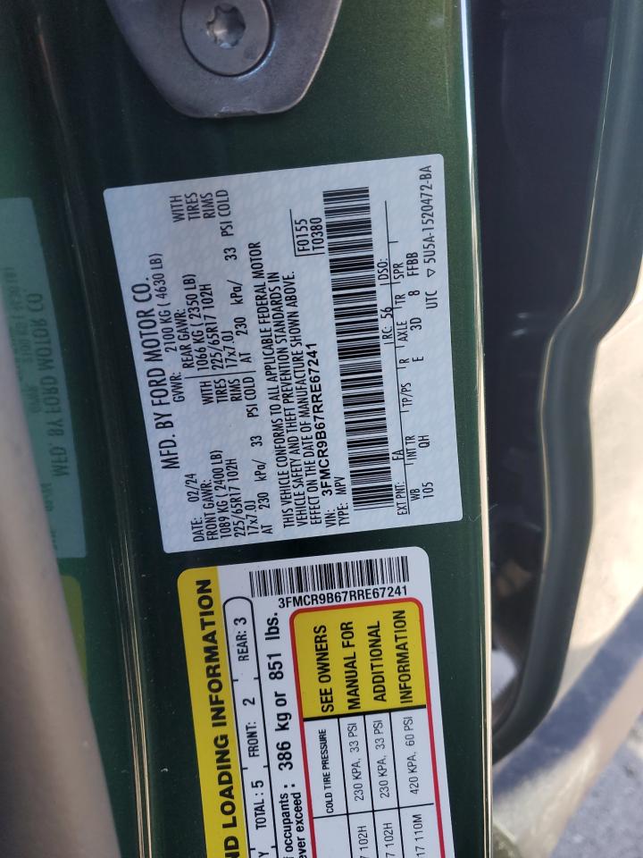 2024 FORD BRONCO SPORT BIG BEND VIN:3FMCR9B67RRE67241