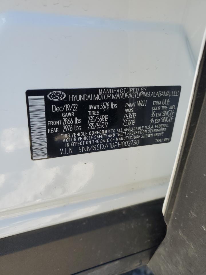 2023 HYUNDAI SANTA FE LIMITED VIN:5NMS5DA18PH002730