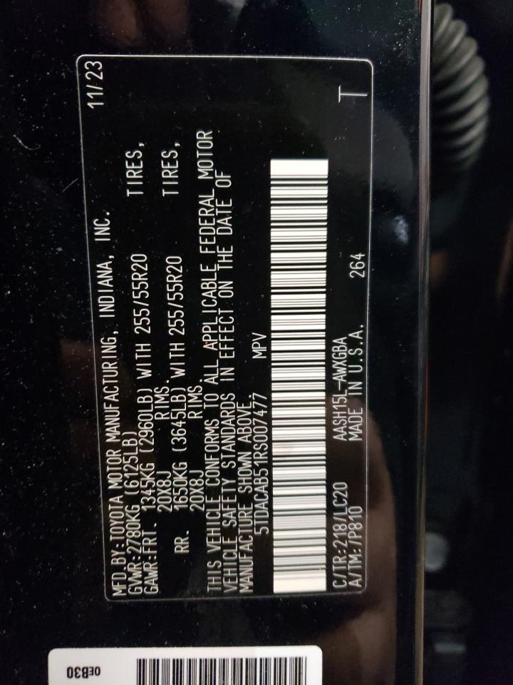 2024 TOYOTA GRAND HIGHLANDER XLE VIN:5TDACAB51RS007477