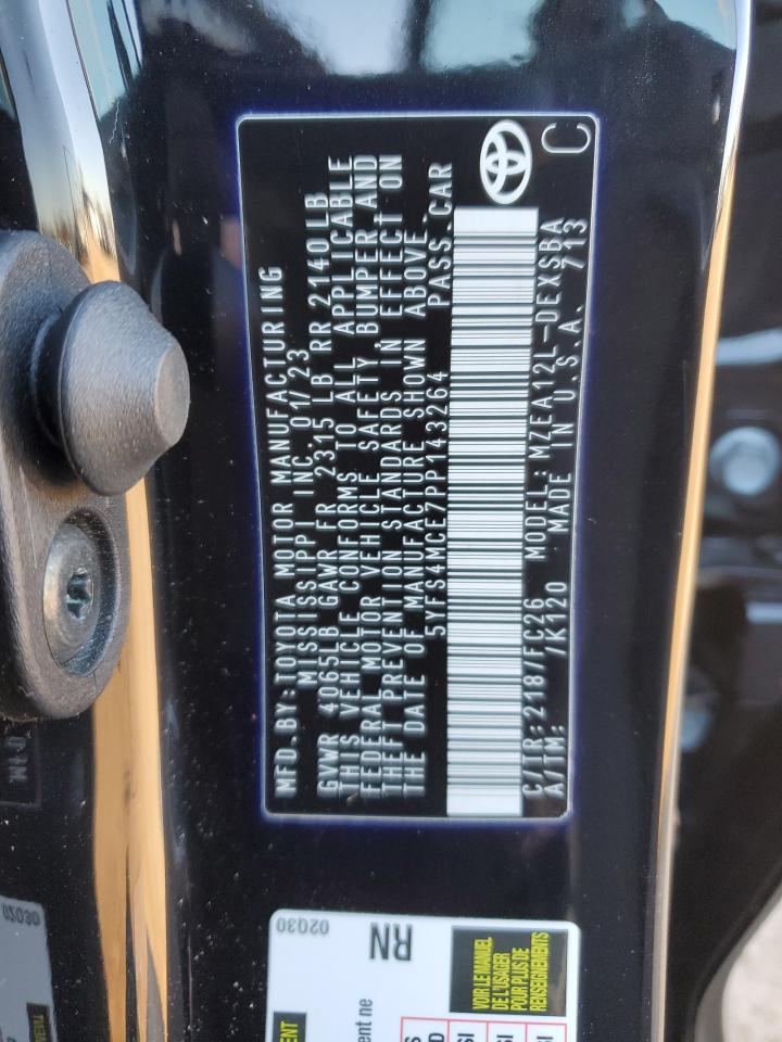 2023 TOYOTA COROLLA SE VIN:5YFS4MCE7PP143264