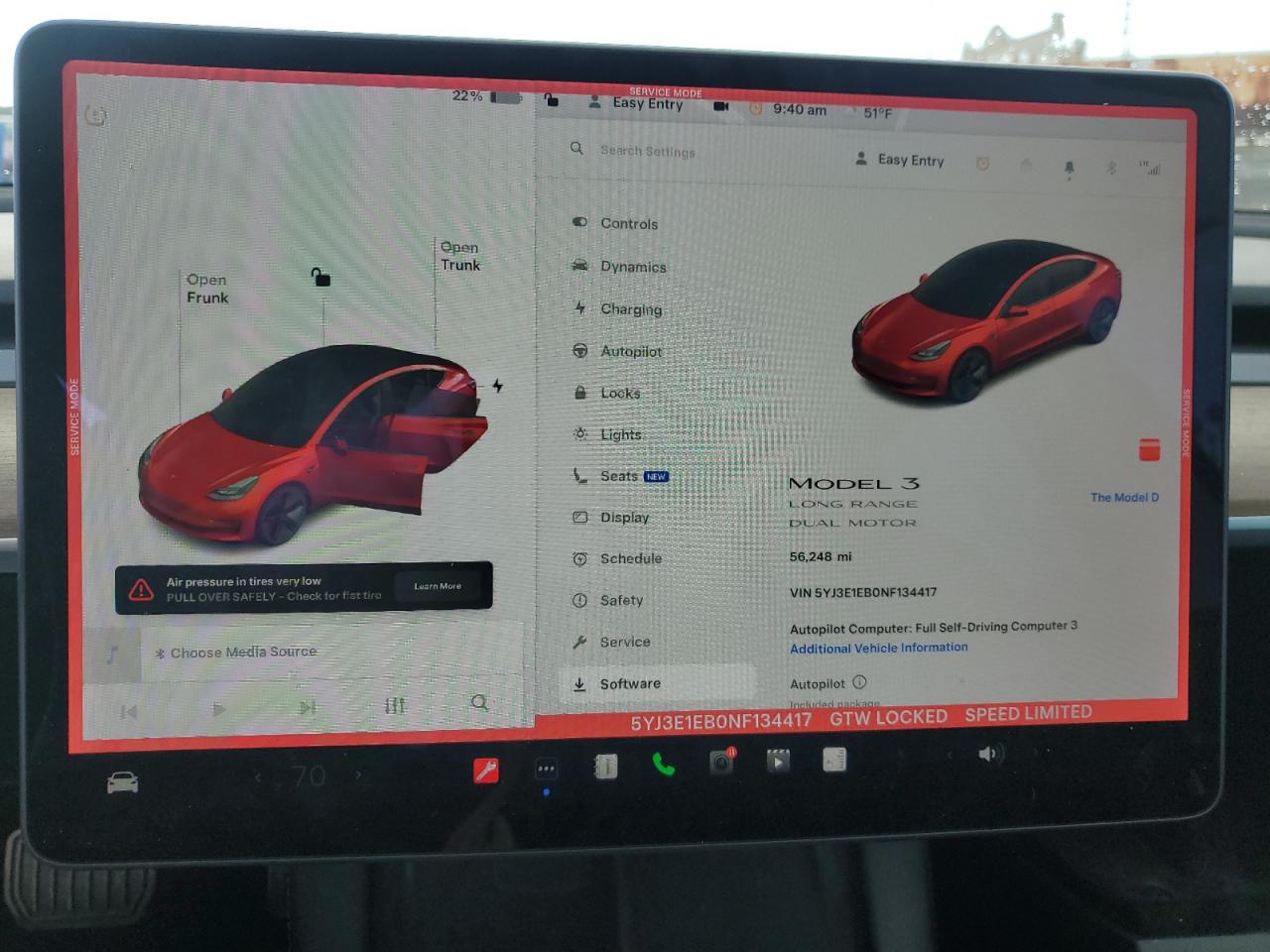 2022 TESLA MODEL 3  VIN:5YJ3E1EB0NF134417