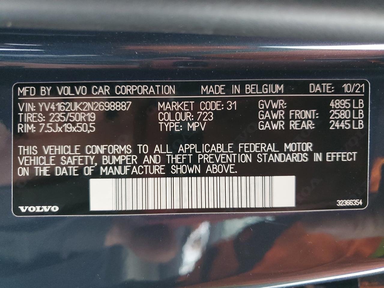 2022 VOLVO XC40 T5 MOMENTUM VIN:YV4162UK2N2698887