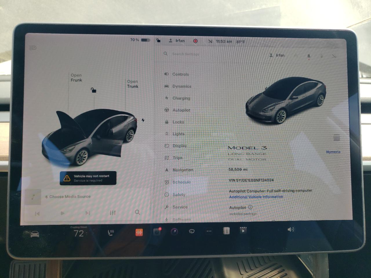 2022 TESLA MODEL 3  VIN:5YJ3E1EB8NF124024