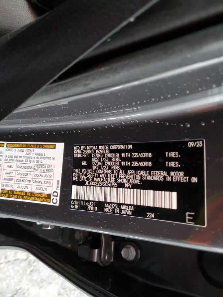 2024 LEXUS NX 350H BASE VIN:JTJGKCEZ5R2026755