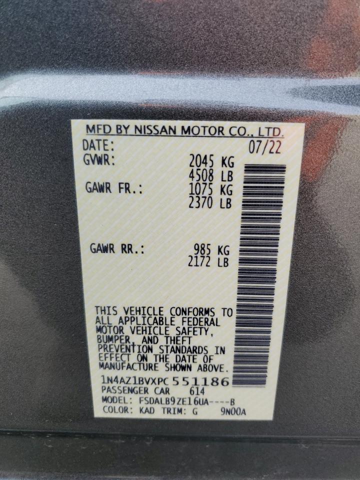 2023 NISSAN LEAF S VIN:1N4AZ1BVXPC551186