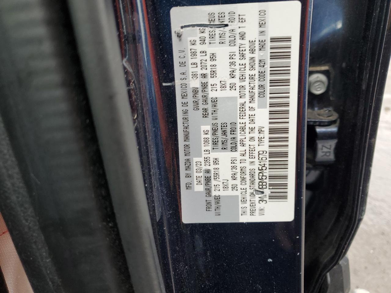 2023 MAZDA CX-30 SELECT VIN:3MVDMBBM5PM541679