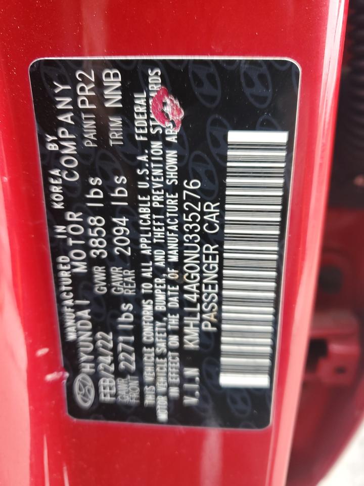 2022 HYUNDAI ELANTRA SE VIN:KMHLL4AG0NU335276