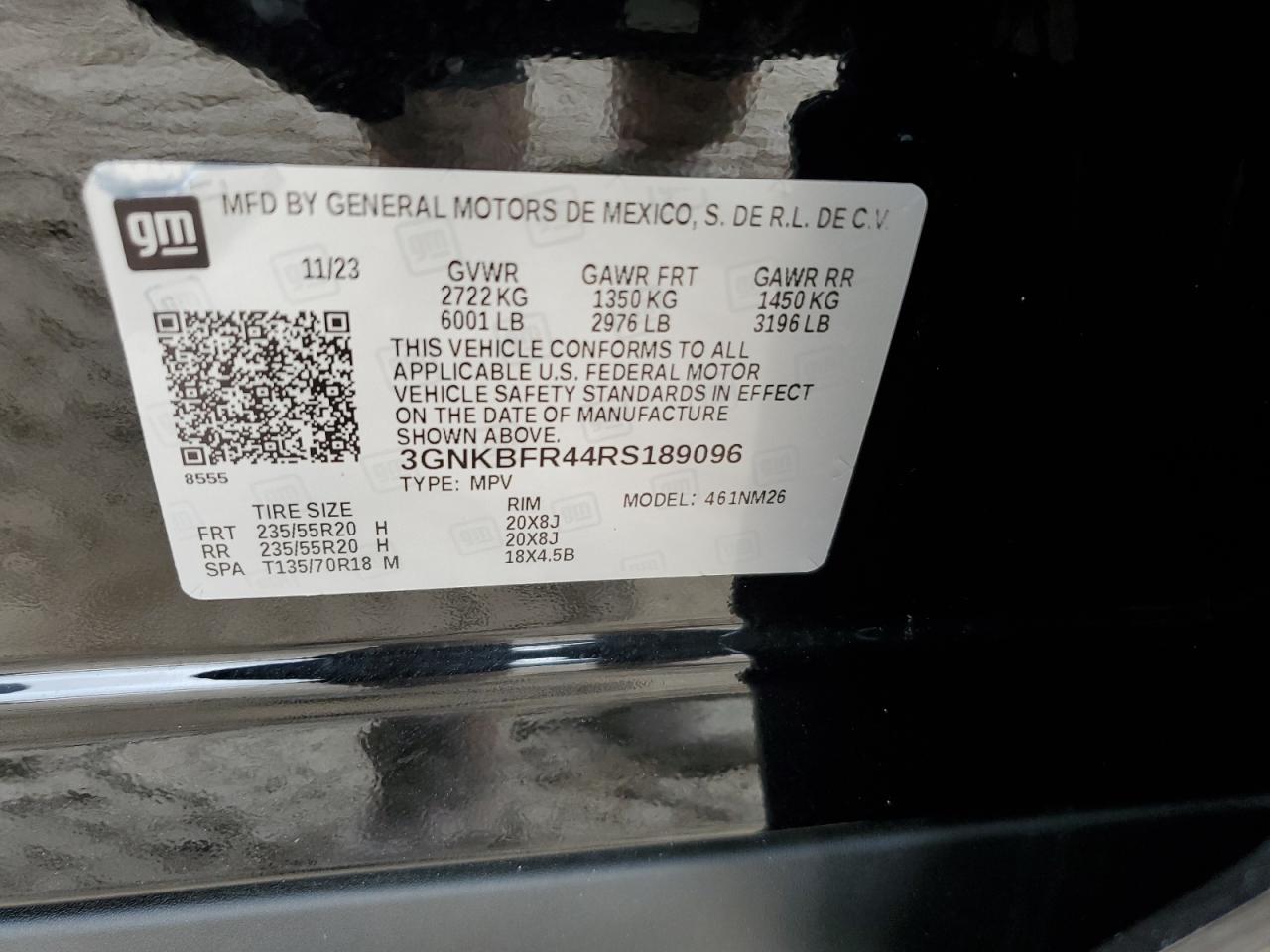 2024 CHEVROLET BLAZER PREMIER VIN:3GNKBFR44RS189096