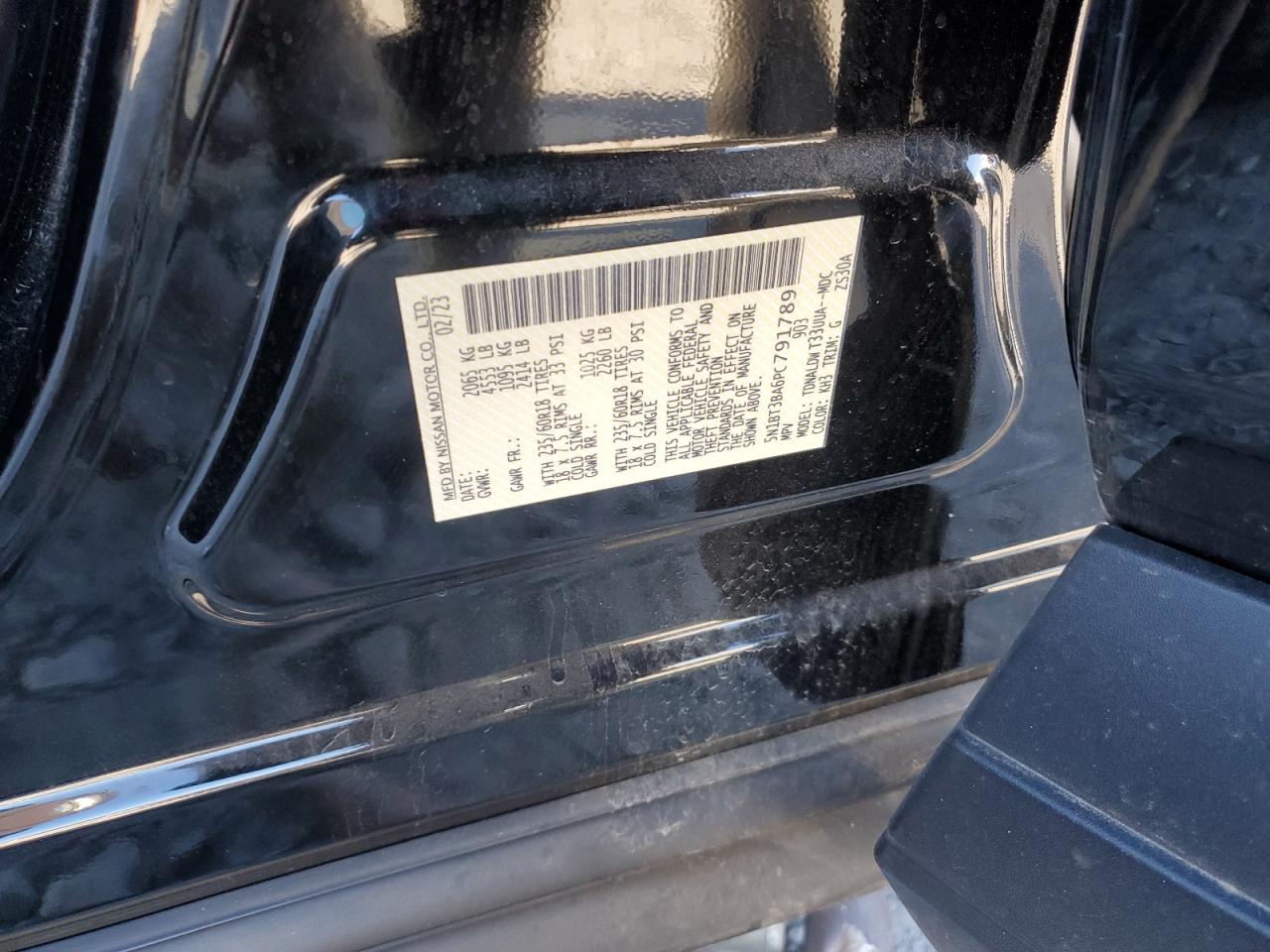 2023 NISSAN ROGUE SV VIN:5N1BT3BA6PC791789