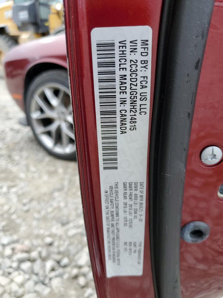 2022 DODGE CHALLENGER GT VIN:2C3CDZJG5NH214815