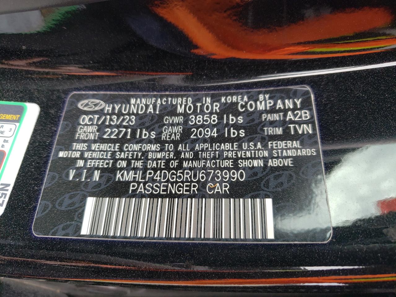 2024 HYUNDAI ELANTRA LIMITED VIN:KMHLP4DG5RU673990