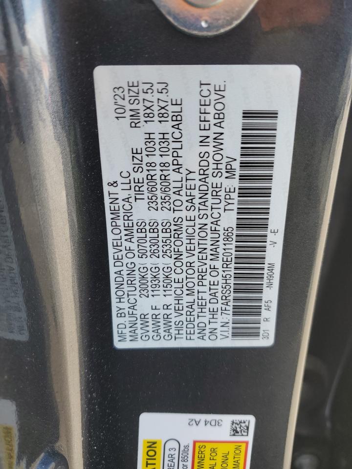 2024 HONDA CR-V SPORT VIN:7FARS5H51RE011865