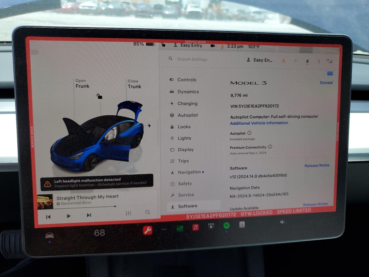 2023 TESLA MODEL 3  VIN:5YJ3E1EA2PF620172