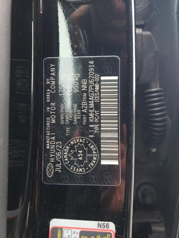 2023 HYUNDAI ELANTRA SEL VIN:KMHLM4AG7PU620914