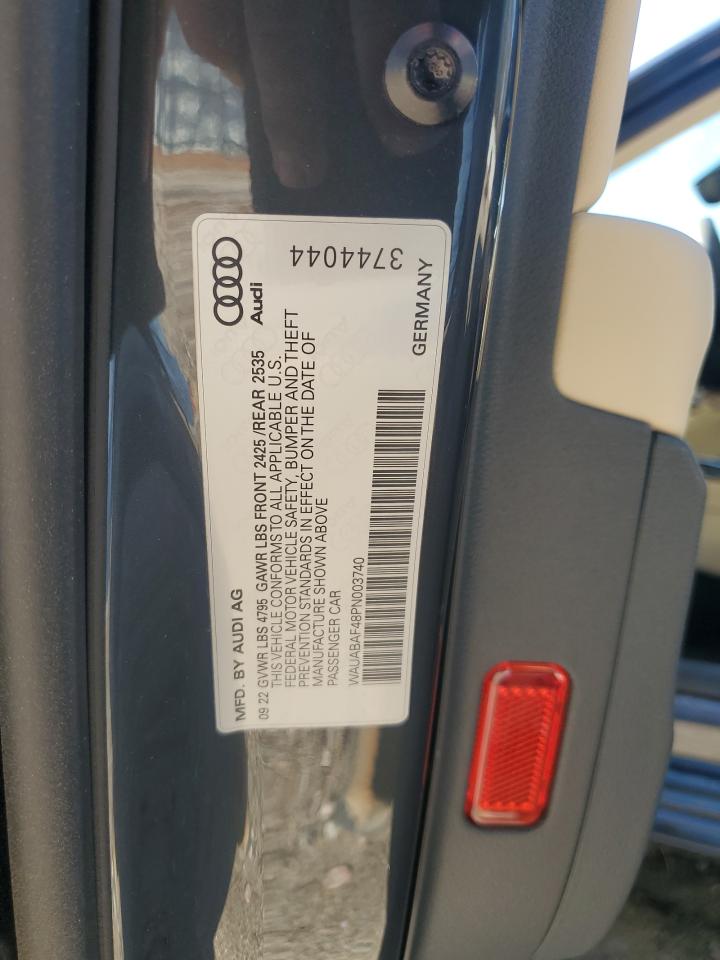 2023 AUDI A4 PREMIUM 40 VIN:WAUABAF48PN003740