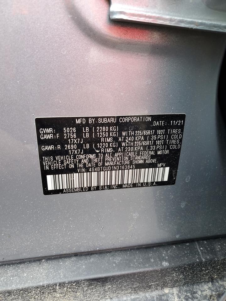 2022 SUBARU OUTBACK WILDERNESS VIN:4S4BTGUD1N3163845