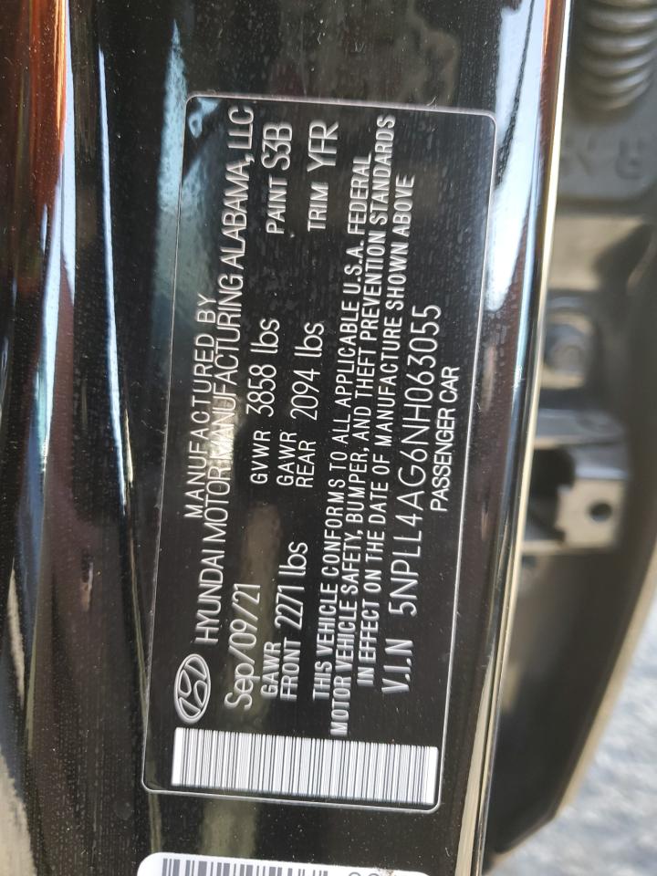 2022 HYUNDAI ELANTRA SE VIN:5NPLL4AG6NH063055