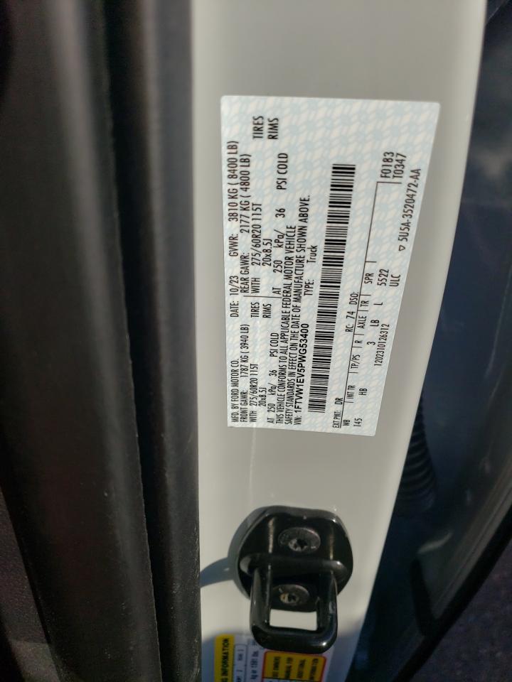 2023 FORD F150 LIGHTNING PRO VIN:1FTVW1EV5PWG53400